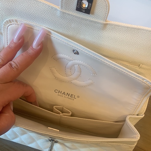 Chanel white caviar medium classic - Picture 4 of 12